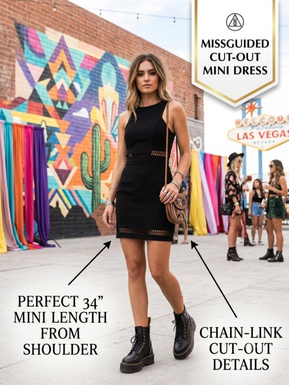 New Missguided Black Bodycon Mini Dress 6 Crochet Cutout Waist Hem Sleeveless